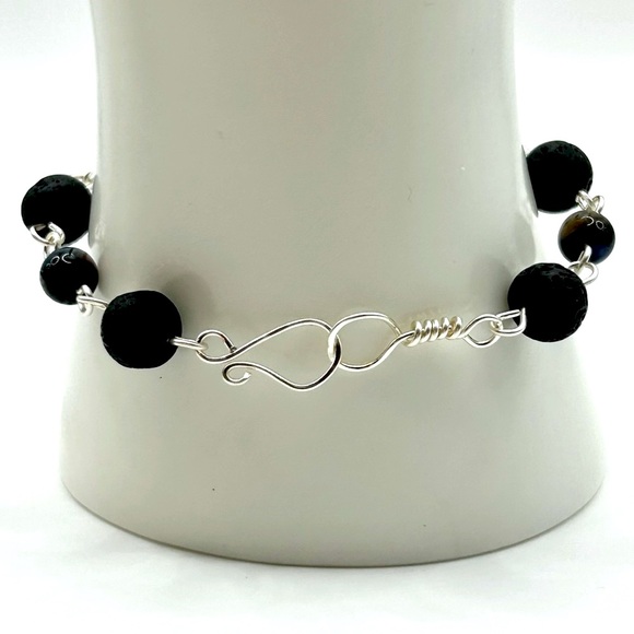 Handmade Moon & Star Necklace Set with Natural Tiger Eye and Lava Rock Stones! - Picture 13 of 13